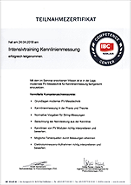 Zertifikat IBC 2
